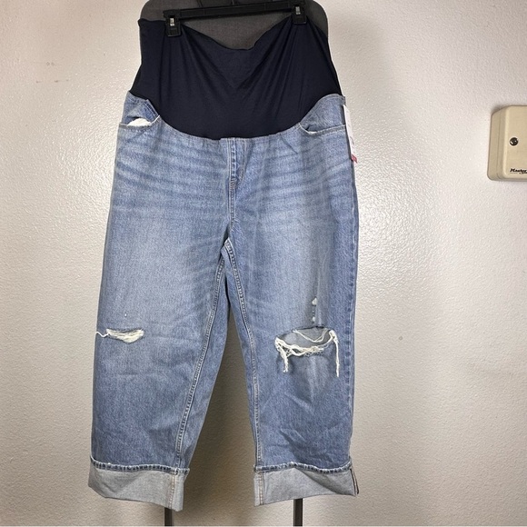 Isabel Maternity by Ingrid & Isabel Blue Denim Maternity Pants - Picture 1 of 7